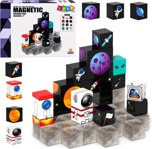 Magnetische blokjes met ruimtemotief 3D (50 onderdelen)