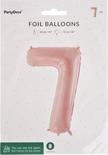 Folieballon cijfer 7 beige 72 cm