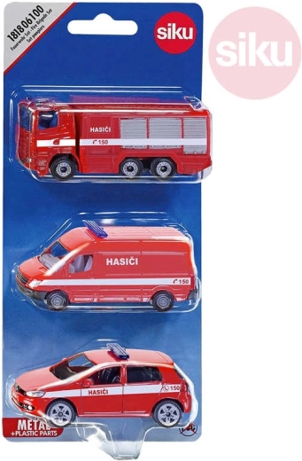 SIKU set brandweerwagens Tsjechië in blister (3 stuks)