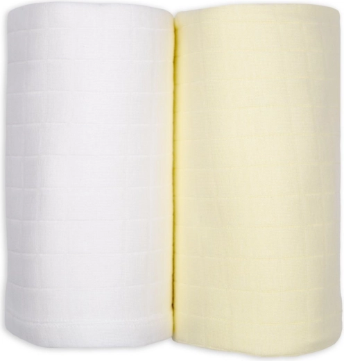 Lodger swaddler solid set 2 stuks 110 × 110 cm cloud dancer/butter