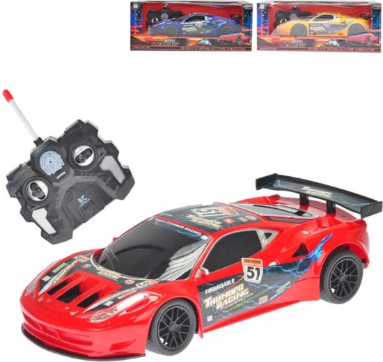 RC sportwagen met afstandsbediening 27 MHz met licht 23 cm - 1 stuk