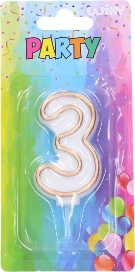 Feest kaars nummer 3 - goud