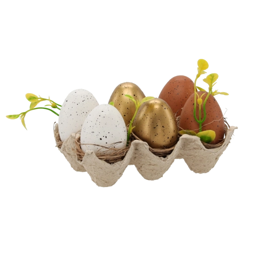 Set van paaseitjes in pastelkleuren 6 cm – 6 stuks