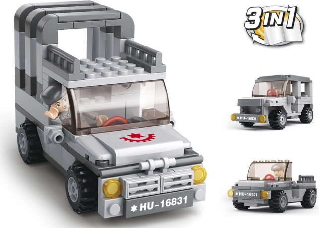 Sluban Army 9v1 militaire jeep 3v1