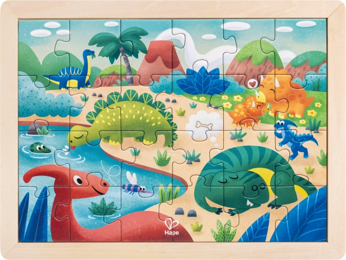 Dinosauruspuzzel om in te kleuren