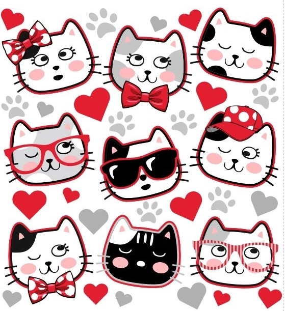 Strijkapplicatie Kattenneusjes