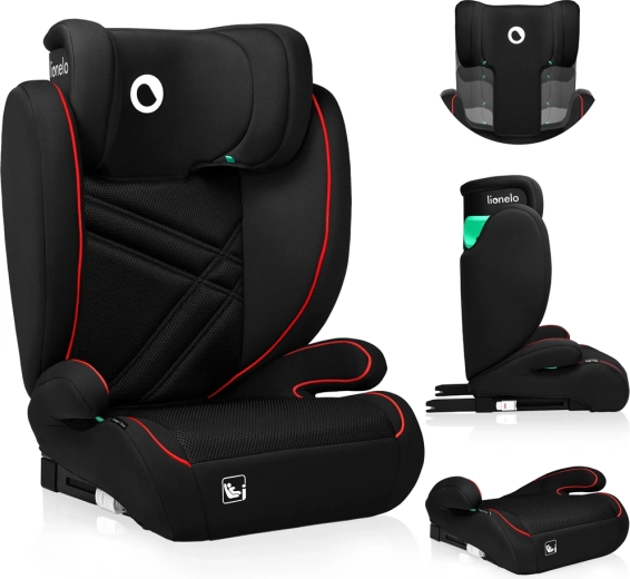 Lionelo Hugo i-Size autostoeltje voor kinderen 100–150 cm Sporty Black Red