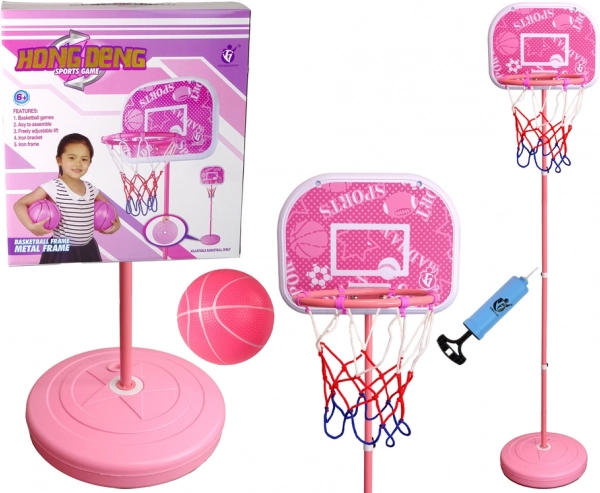 Roze basketbalset voor kinderen 170 cm