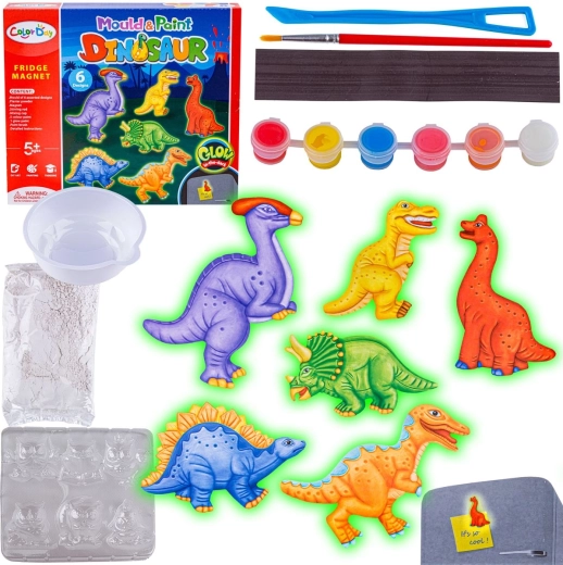 ColorDay creatieve set voor het maken van dinosaurus glow-magneten (gieten en schilderen)