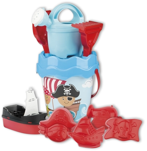 Androni piratenset voor in het zand in reistas – Blauw