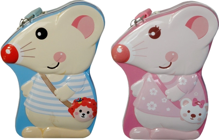 Spaarpot muis – kleurrijke metalen spaarpot voor kinderen