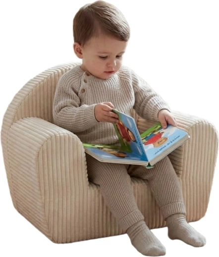 Kindercorduroy fauteuil New Baby – crème