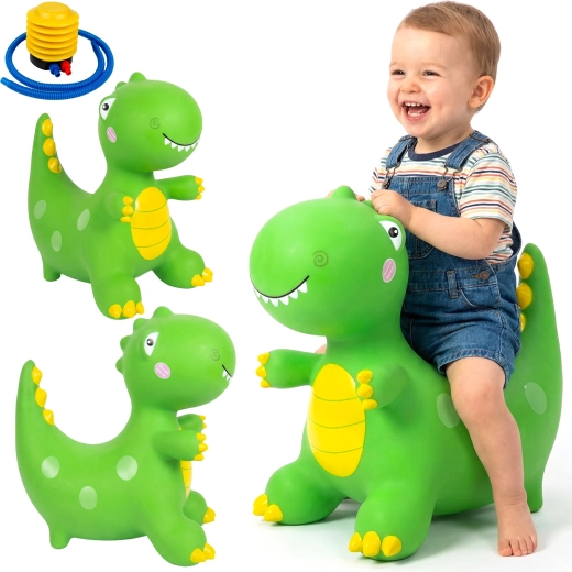 Opblaasbaar T‑Rex dinosauruspak voor kinderen met ventilator – groen