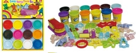 Knutselset met klei voor kinderen – 12 potjes en accessoires