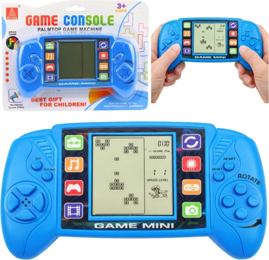Draagbare elektronische Tetris-spelconsole met LCD-display – blauw