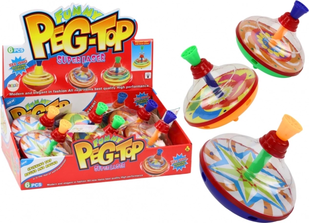 Traditionele draaiende tol voor kinderen 15 cm x 14 cm, 3 patronen