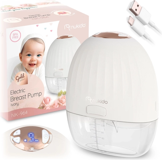 NUKIDO elektrische borstkolf met drie fasen, draadloos, LED-display