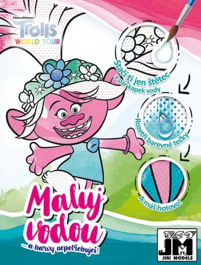 Jiri Models schilderen met water Trolls 2 kleurboek - 1 stuk