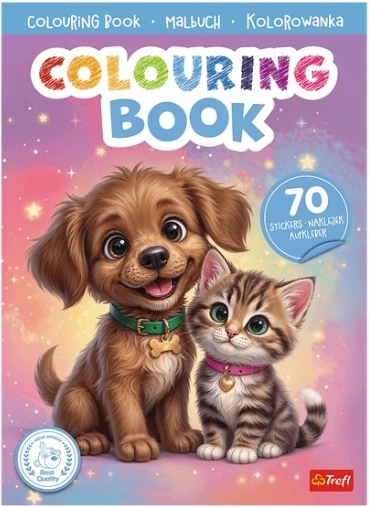 Hond en kat: kleurboek met stickers (Pools) - 1 stuk