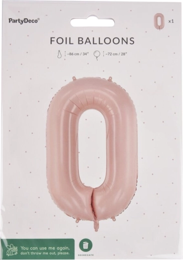 Folieballon cijfer 0 beige 72 cm