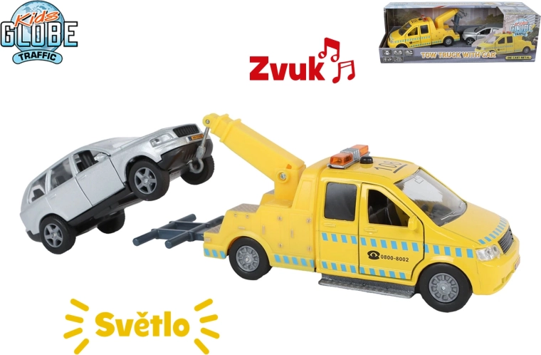 Kids Globe Traffic sleepwagen-set met licht en geluid 14 cm
