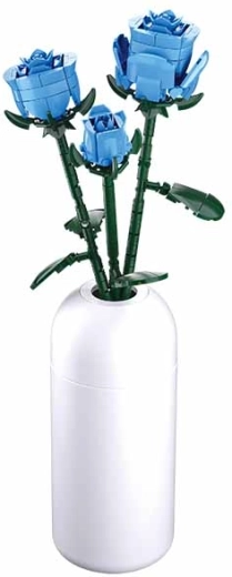 SLUBAN blauwe rozen in een vaas – bouwset van blokken