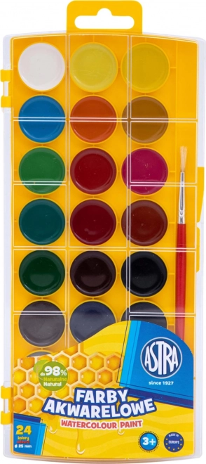 Aquarelverf ASTRA 24 stuks Ø 25 mm met penseel