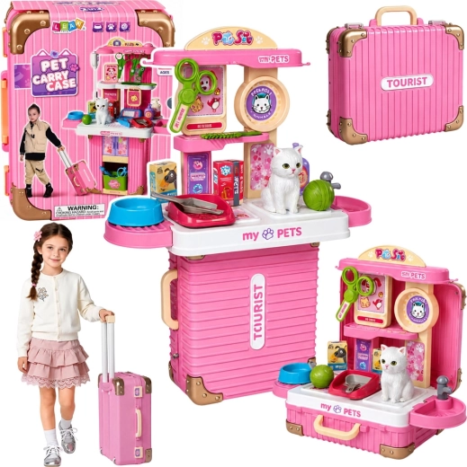 Veterinaire kinderkoffer-set voor de verzorging van een kat met accessoires - 1 stuk