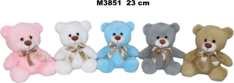 Pluchen teddybeer 23 cm met strik