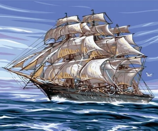 Norimpex Schilderen op nummer Zeilboot op zee 40 × 50 cm