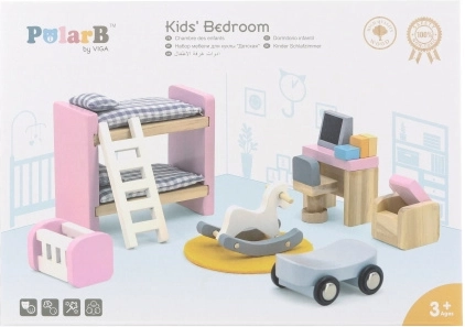 Houten kinderkamer voor poppenhuis VIGA POLARB