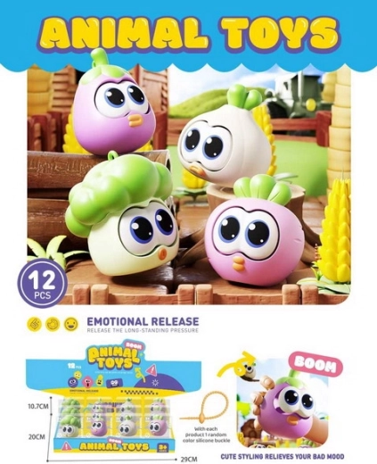 Antistress knijp-groente speelgoed 6,8 cm