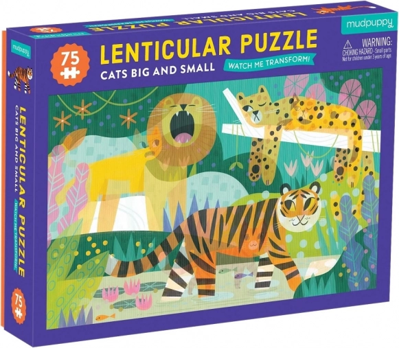 Lenticulair puzzel katten klein en groot