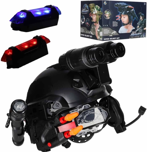 Tactische commando-set voor kinderen met helm, licht en geluid
