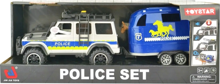 Kinderjeep met aanhanger met licht en geluid