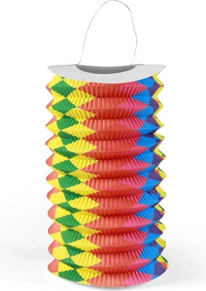 Regenboog papieren lampion 15 cm