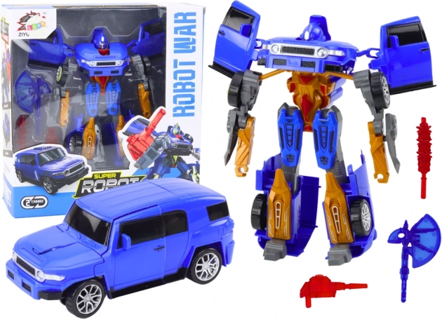 Transformerende robot 2-in-1 met auto, blauw
