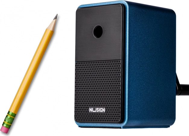 Slijper met slinger met opvangbak en instelbare puntlengte, blauw