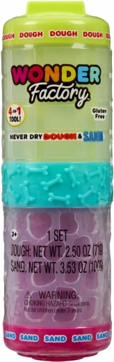 Boeibare klei en zand WONDER FACTORY Never Dry – limoengroen en roze