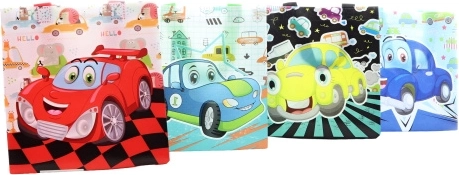 Cadeautas vrolijke auto’s plastic 23,5 × 22 × 11 cm