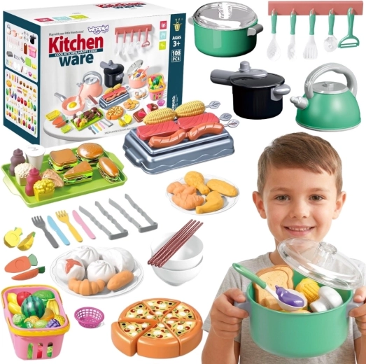 Woopie keuken-/kook- en snijset 108-delig groen