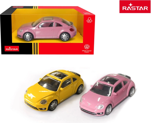 Rastar metalen modelauto Volkswagen Beetle geel 1:43 - 1 stuk