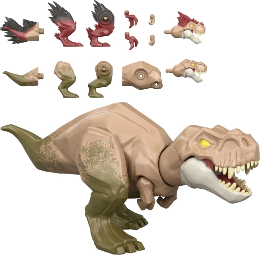 Mattel Jurassic World Mayhem Mix-Ups 2-in-1 dinosaurusfiguur Tyrannosaurus rex