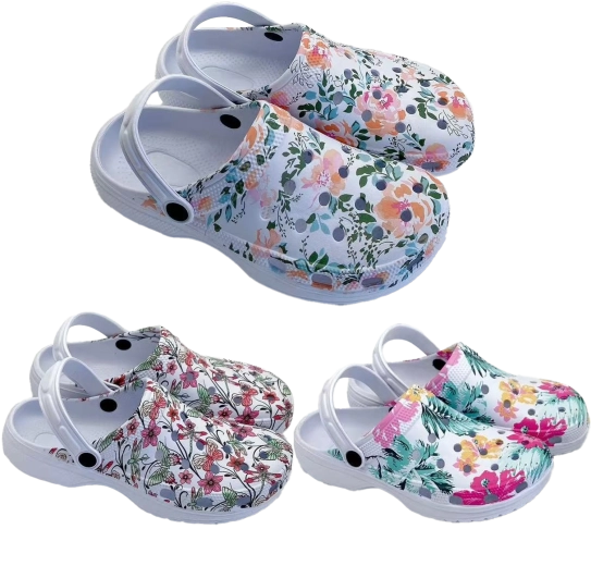 Tuinpantoffels met bloemmotief van EVA-schuim, maten 35–40