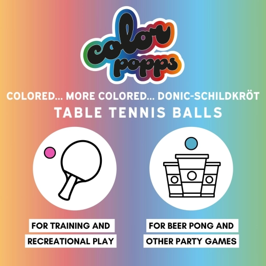 Donic-Schildkröt gekleurde tafeltennisballen Colour Popps Poly 40+ (6 stuks)
