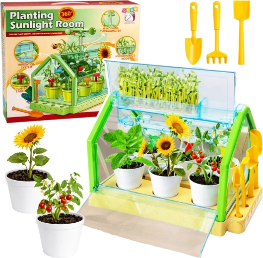 Mini-tuin voor kinderen – educatieve kas met automatische bewatering