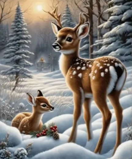 Norimpex diamantenschilderen hert in de mist 30 × 40 cm