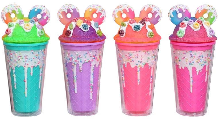 Beker met deksel en rietje Donuts 480 ml