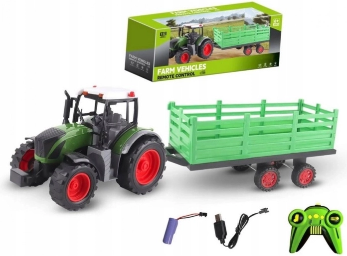 Op afstand bestuurbare tractor met aanhanger 1:10 USB - 1 stuk