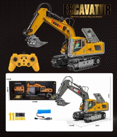 Op afstand bestuurbare rupsgraver van metaal en ABS, 11-kanalig